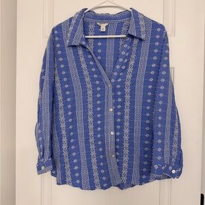 Cato Blue and White Embroidered Shirt